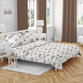 Lenjerie de pat din bumbac de Crăciun Peisaj de iarnă, 140 x 200 cm, 70 x 90 cm