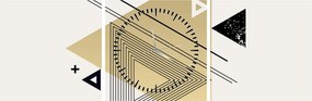 Tablou - Forme geometrice N⁰4 (cu ceas) (90x30 cm)