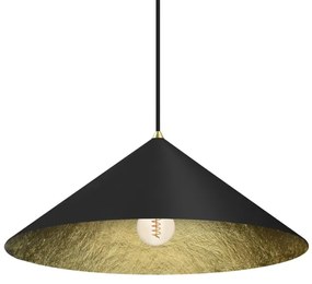 Lustră pe cablu FUJI 1xE27/60W/230V d. 50 cm negru/auriu