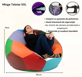 Fotoliu Minge Telstar XXL, Material Impermeabil - Red & Black