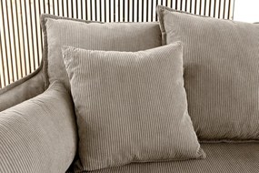 Canapea confortabila Heaven 200cm, catifea raiata greige