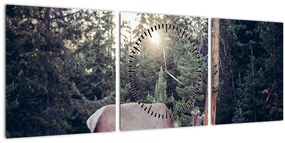 Tablou - Elan în poiană (cu ceas) (90x30 cm)