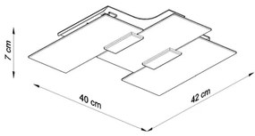 Plafonieră FABIANO 3xE27/60W/230V alb/crom