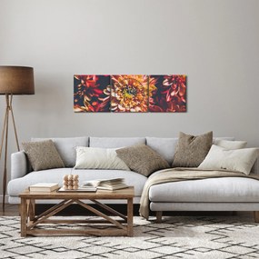 Tablou - Crizantemă (cu ceas) (90x30 cm)