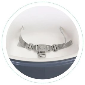 Scaun de hrănire 2 în 1 cu tavă și centuri alb