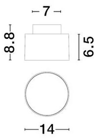 Spot LED aplicat diametru 14cm OZEN nickel negru, NVL-9695173