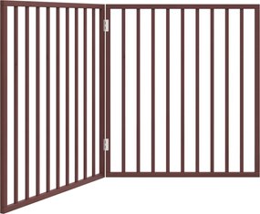 vidaXL Poartă pentru câini pliabilă 2 panouri maro, 160 cm, lemn plop