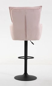 HR250W Scaun Catifea Roz Pudra Bază Neagră