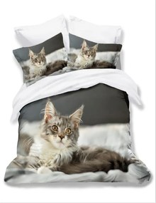 Lenjerie Pentru Pat Dublu 5D - Grey Cat