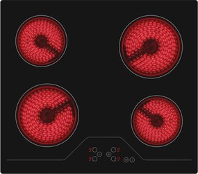 Plită ceramică încorporabilă HOMEFORT HFBK64T0B, fără cadru, 6000 W, senzor tactil, blocare pentru copii