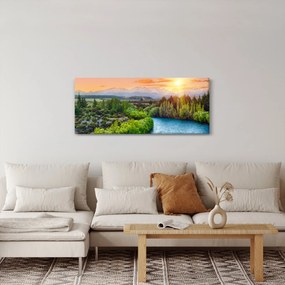 Tablou - Pădure peisaj montan (120x50 cm)
