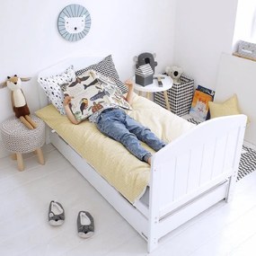 Sertar depozitare cu capac pentru patut copii Woodies 140 A  70 cm, alb