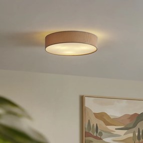 Plafonieră modernă gri-maroniu cu abajur de catifea 46cm 3 lumini - Luz