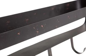 Polita metalica pentru baie RAKKA 56x29 cm, negru cu patina