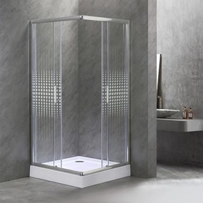 Cabină de duș pătrată Spirit Matrix 90x90 cm cu cădiță de duș acrilică armată