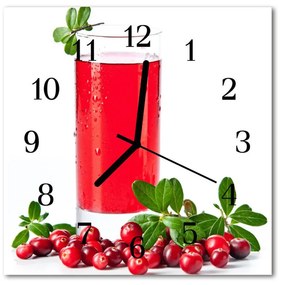 Ceas de perete din sticla pătrat Cranberry Cranberry Red