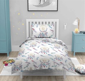 Lenjerie de pat pentru o persoana, Small Catcher, Bedora, 3 piese, 160 x 220 cm, 100% bumbac, multicolor