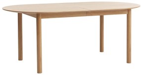 Masă de dining în culoare naturală extensibilă cu blat cu aspect de lemn de stejar 100x190 cm Gallina – Unique Furniture