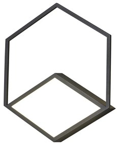 Aplica LED dimabila de perete/tavan KUBICK 13,5+20W neagra