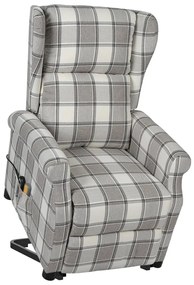 329481 vidaXL Fotoliu de masaj cu ridicare, gri, material textil