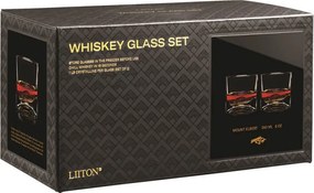 Set pahare pentru whisky LIITON 1009977 Rocky Mountain, 240 ml, 2 buc, Fund 3D varf Elbert, Transparent