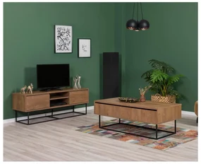 Set mobilier living Ponake 1 (nuc + negru). 1094091
