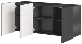 Comodă Malmi 150 cm suspendată - negru mat / auriu