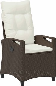 vidaXL Scaun de grădină rabatabil Maro și Crem 56 x 60 x 112 cm