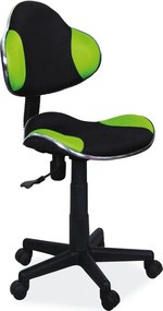 Scaun de birou Q-G2, negru/verde, stofa/plastic/metal, 48x41x80/92 cm