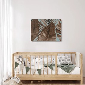 Tablou pe sticlă - Frunze de palmier acvarel (70x50 cm)