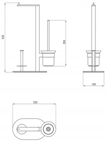 Suport perie wc multifunctional crom lucios, Deante Round Crom lucios