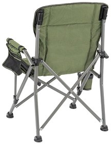 Scaun de pescuit Leziter Comfort Plus cu cotieră și suport pentru pahare verde