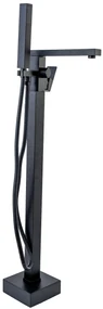 Baterie cada freestanding , design rectangular , negru mat TRENDY S