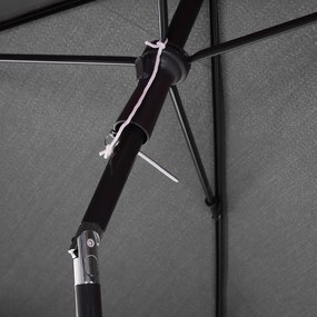 Outsunny Umbrela de Soare cu Picior Inclinabil din Poliester 200x125x236cm Gri Inchis | Aosom Ro