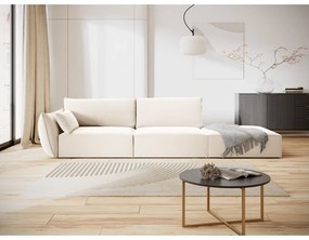 Canapea bej cu tapițerie din catifea, cu colț pe partea stângă 264 cm Vanda – Mazzini Sofas