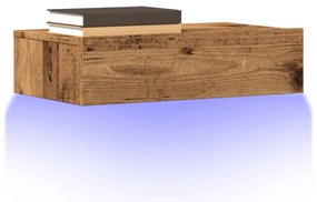 vidaXL Dulap TV cu lumini LED, lemn vechi, 60x35x15,5 cm