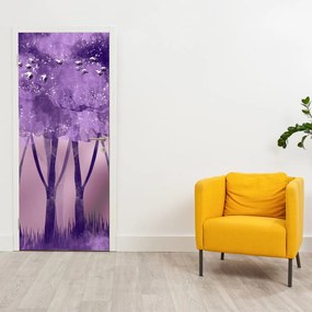 Fototapet pentru ușă - Căprioare într-o pădure magică (95x205cm)