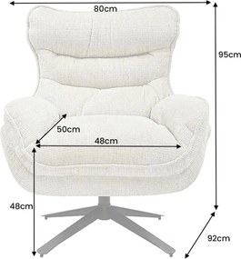 Fotoliu pivotant CLOUD tesatura structurata bej sampanie