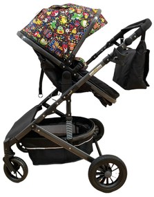 Carucior 2 in 1 pentru copii, cu maner reversibil si suspensii, 0-36 luni - CPC-31-multicolor