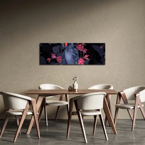Tablou - Păpădia între flori (cu ceas) (90x30 cm)