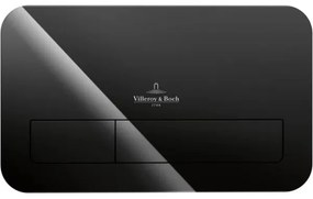 Clapeta actionare rezervor WC incastrat, Villeroy&amp;Boch ViConnect, sticla negru lucios, 922400RB