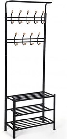 Cuier Iron 1, Negru, 68.8 x 35.2 x 187 cm