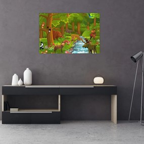 Tablou pentru copii cu animale (90x60 cm)
