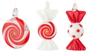 Ornamente de Crăciun lucrate manual 3 buc. din sticlă 6 cm Festive – Bloomingville