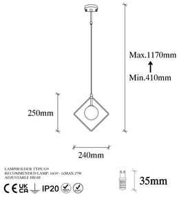 Lustra Geometri - 11095 Negru/Alb