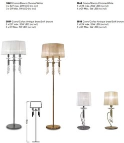 Lampadar elegant Tiffany crom/ abajur alb
