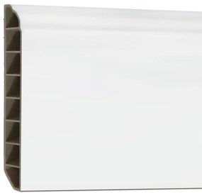 Bordură de podea din vinil SPC Alb-zăpadă 2400x100x12 mm