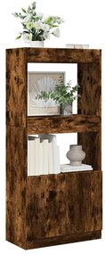 vidaXL Dulap înalt, stejar fumuriu, 63x33x140 cm, lemn prelucrat