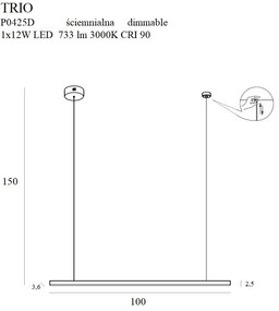 Lustra LED dimabila design modern TRIO 1 auriu