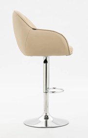 HR2055W Scaun Crem din Piele Ecologica cu Bază Cromata